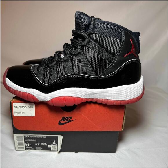Size 6 - Nike Air Jordan 11 Retro GS Bred 2019 Men's Shoes - Picture 8 of 11